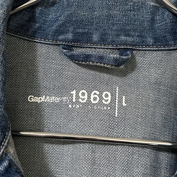 Gap Maternity 1969 icon medium wash denim button up jacket classic timeless - Picture 9 of 11